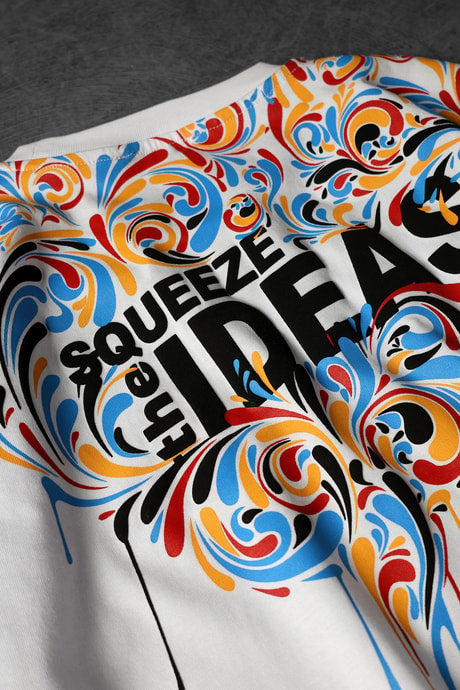 Men's White Ideas Neck Print T-Shirt