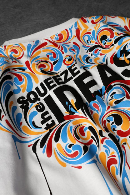 Men's White Ideas Neck Print T-Shirt