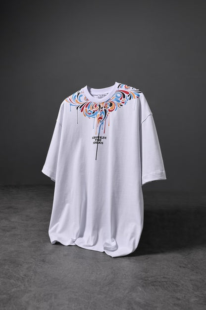 Men's White Ideas Neck Print T-Shirt