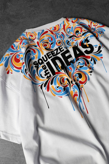 Men's White Ideas Neck Print T-Shirt