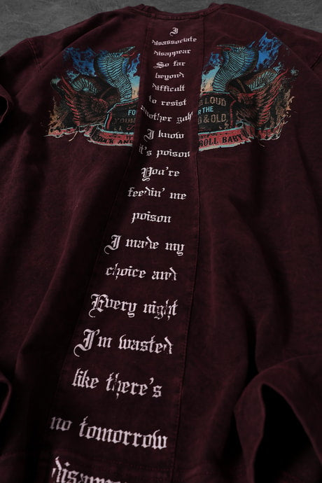 Men's Burgundy Viper Sand Washed T-Shirt